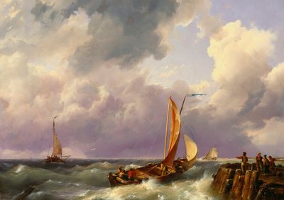شحن قبالة رصيف ، 1852 بواسطة هيرمانوس كويكوك