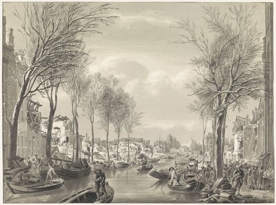 أعمال الترميم في Steenschuur بعد الكارثة ، 1807 بواسطة هيرمانوس نعمان (ربما)