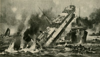 غرق أنجليا ، الحرب العالمية الأولى ، 17 نوفمبر 1915 ، c1920. بواسطة هيرمانوس ويليم كوكوك