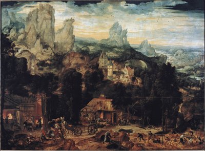 مناجم النحاس - زيت على قماش بواسطة هيري التقى دي (c.1510 p.1550) بليز