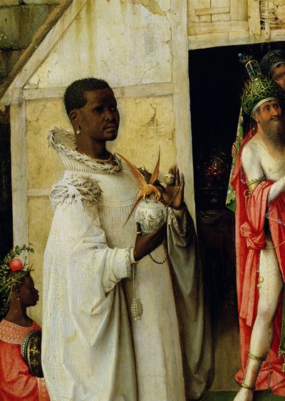 عشق المجوس: تفاصيل الملك بالتزار من اللوحة المركزية للثلاثي ، 1510 بواسطة هيرونيموس بوش
