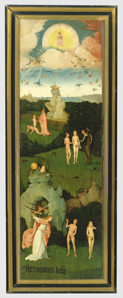 Haywain: الجناح الأيسر من ثلاثية تصور جنة عدن ، c.1500 (لوحة) بواسطة هيرونيموس بوش