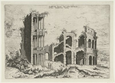 منظر لـ Septizonium و Colosseum في روما Septizonii Severi Imp (...) (العنوان على الكائن) الآثار الرومانية (عنوان السلسلة) بواسطة هيرونيموس كوك