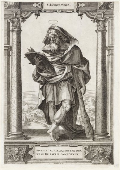 H. James the Less S. Iacobvs Minor (العنوان على الكائن) المسيح والرسل الاثني عشر ، وه. بول (عنوان السلسلة) بواسطة مارتن دي فوس