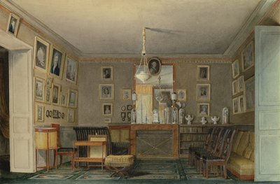 A Paris Connoisseurs Room Cabinet ، c.1815 (مرحاض وغواش على ورق) بواسطة هيلير تييري