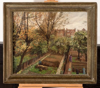 Wartime Garden، Finchley Road، Hampstead (زيت على قماش) بواسطة هيلدا كارلين