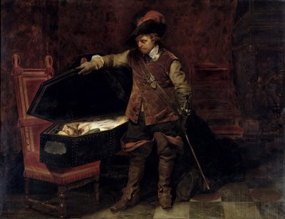 أوليفر كرومويل (1599-1658) افتتاح نعش تشارلز الأول (1600-49) 1831 (زيت على قماش) بواسطة هيبوليت (1797 1856) ديلاروش