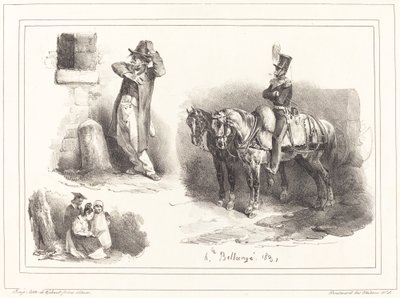 ثلاث نقوش صغيرة بواسطة Hippolyte Bellange