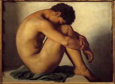 دراسة رسم شاب عارٍ لهيبوليث فلاندرين (1809-1864) بواسطة هيبوليت فلاندرين