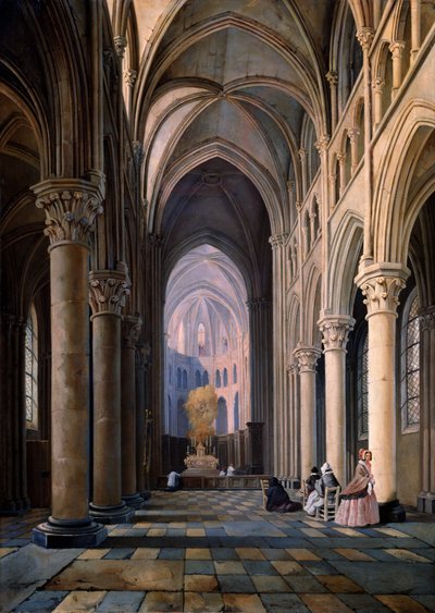 داخل الكنيسة بواسطة Hippolyte Joseph Cuvelier
