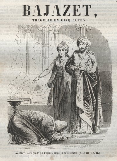مأساة باجازيت في خمسة أعمال من نقش جان راسين في "" Oeuvres de Jean Racine "" التي رسمها Pauquet وإشعار Emile de La Bedolliere - 1851 بواسطة هيبوليت لويس باوكيه