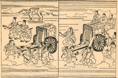 عربات رسمها الثيران ، 1663 ، 1924. بواسطة هيشيكاوا مورونوبو