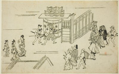 مدخل إلى Ageyacho من مسلسل The Appearance of Yoshiwara (Yoshiwara no tei) بواسطة هيشيكاوا مورونوبو
