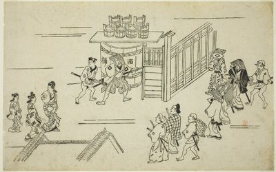 المدخل و Ageyacho ، من سلسلة tee `` tee appe aranse of yoshiwara (yoshiwara no tei) 