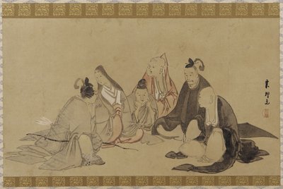 The Six Immortal Poets، Edo Period (حبر ولون على ورق) بواسطة هيشيكاوا سوري