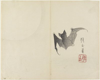 (الخفاش والقمر) ، ج. 1830 بواسطة Hogyoku