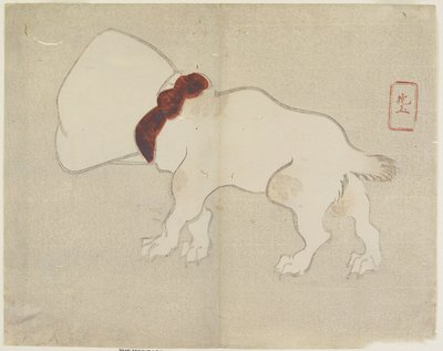 (كلب مع حقيبة فوق رأسه) ، ج. 1830 بواسطة Hogyoku