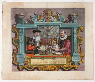 صورة مزدوجة لجيراردوس مركاتور 1512-1594 ويودوكوس هونديوس 1563-1612 بواسطة هونديوس