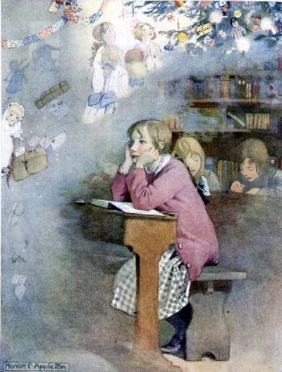 اليوم السابق لعطلة عيد الميلاد من كتاب "بلاكي للأطفال السنوي" ، كتاب السنة التاسعة عشرة (رسم توضيحي للكتاب) بواسطة شرف شارلوت أبليتون