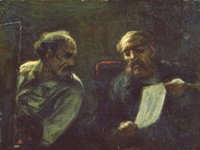 مناقشة في الاستوديو ، 1852-55 بواسطة الشرف دومييه