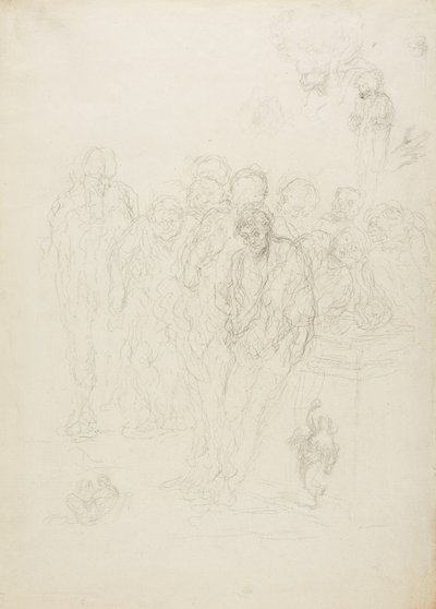 مجموعة من الرجال ، ورسومات أخرى ، 1857 بواسطة الشرف دومييه