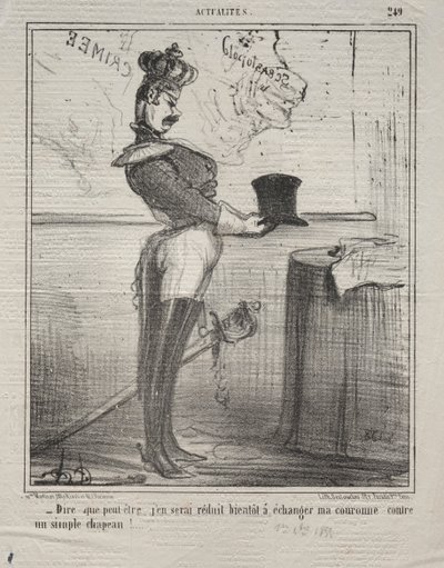 الحقائق رقم 249: يقولون إنني سأقتصر على استبدال تاجي ... ، 1855. بواسطة الشرف دومييه