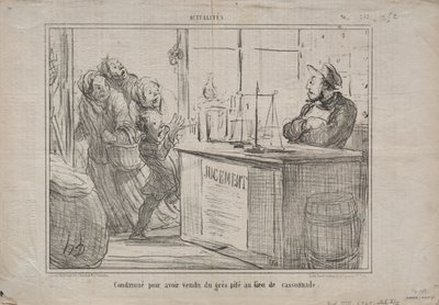 الوقائع رقم 252: مدان لبيع كومة من الرمل بدلاً من السكر البني الرطب ، 1855. بواسطة الشرف دومييه