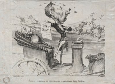 الوقائع رقم 81: وصول المفوض الاستثنائي كوكو روميو إلى الألزاس ، 1850. بواسطة الشرف دومييه