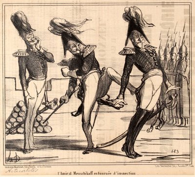 الأدميرال ألكسندر سيرجيفيتش مينشيكوف في جولة تفقدية ، 1854. بواسطة الشرف دومييه