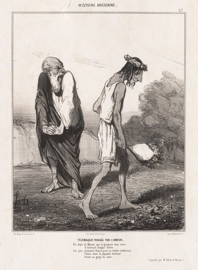 التاريخ القديم: Pl.27 ، Telemachus دمره الحب بواسطة الشرف دومييه