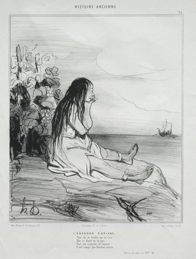 التاريخ القديم ، اللوحة 24: التخلي عن أريادن ، 4 سبتمبر 1842. بواسطة الشرف دومييه