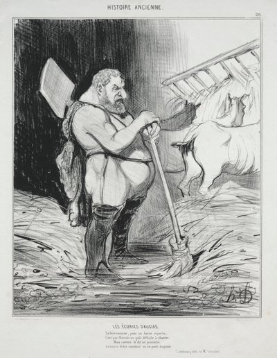 التاريخ القديم ، اللوحة 26: اسطبل أوجياس ، 25 سبتمبر 1842. بواسطة الشرف دومييه