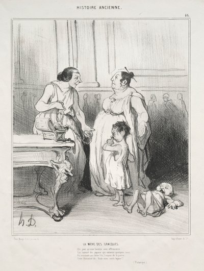 التاريخ القديم ، اللوحة 46: أم غراتشي ، 1842. بواسطة الشرف دومييه