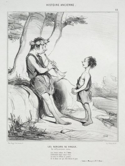 التاريخ القديم ، اللوحة 48: رعاة فيرجيل ، 31 ديسمبر 1842. بواسطة الشرف دومييه
