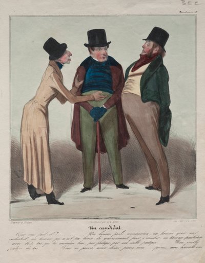 لوحة كاريكاتورانا 48: مرشح ، 1837. بواسطة الشرف دومييه