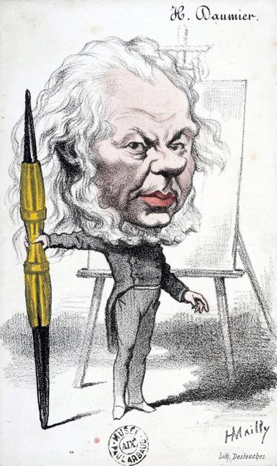 Cartoon by Honore Daumier (1808-1879), French engraver, painter and sculptor. Engraving by Hyppolite Mailly (born in 1829). Dim: 14x8,5cm. Arbaud Museum. بواسطة الشرف دومييه
