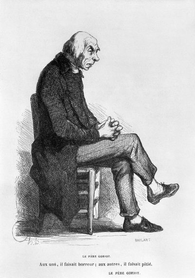 الأب غوريو ، رسم توضيحي من فيلم "Le Pere Goriot" بقلم أونور دي بلزاك (1799-1850) منقوش بواسطة أ. بولانت (fl. بواسطة الشرف دومييه