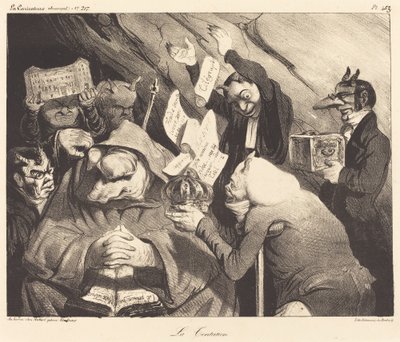 The Temptation ، محاكاة ساخرة للوحة من قبل Teniers بواسطة الشرف دومييه