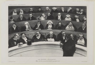 Le Ventre Législatif: جانب من مقاعد ministériels de la chambre Improstitée de 1834 ، أو The Legislative Belly: منظر للمقاعد الوزارية في غرفة الدعارة لعام 1834 بواسطة الشرف دومييه