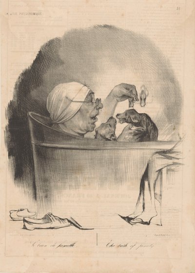لو بان دو فاميلي حمام العائلة ، 1837. بواسطة الشرف دومييه