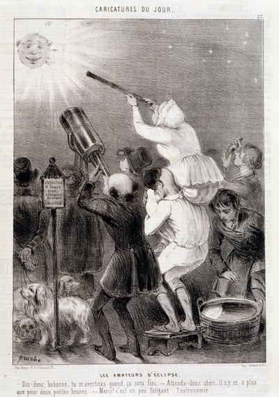 Les amateurs d'Eclipse - نقش من قبل Daumier ، في "" Charivari "" "، v 1840 بواسطة الشرف دومييه
