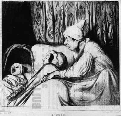 السمع: سلسلة عن الحواس الخمس ، بقلم هونور دومير (1808-1879). "" Charivari "" بواسطة الشرف دومييه