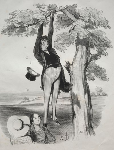 الرعويات ، اللوحة 2: مخاطر هز شجرة البرقوق بقوة شديدة ... ، 1845. بواسطة الشرف دومييه