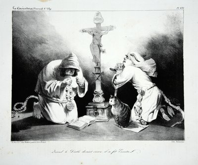 عندما كبر الشيطان ، أصبح الناسك ، حانة. 1835 بواسطة الشرف دومييه