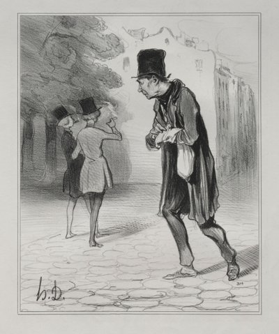 البوهيميون في باريس ، اللوحة 4: جامع سيجار ستوب ، 5 ديسمبر 1841. بواسطة الشرف دومييه