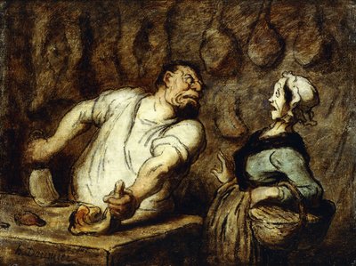 الجزار في سوق مونمارتر 1857-58 بواسطة الشرف دومييه