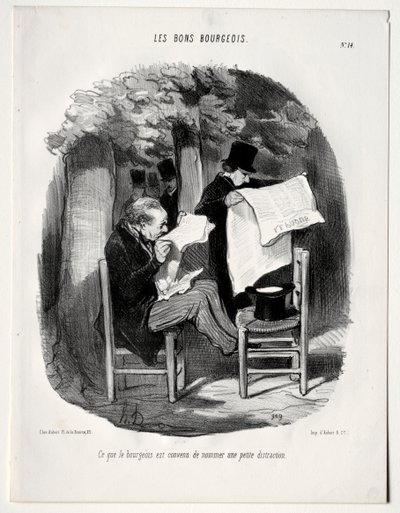 البرجوازي الصالح ، اللوحة 14: ما يعتبره البرجوازيون إلهاءًا ، 1846. بواسطة الشرف دومييه