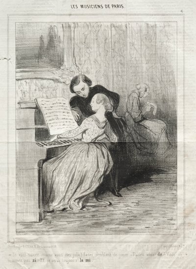 موسيقيو باريس ، اللوحة 6: إذا كنت تعرف كم أنت جميلة !، 6 مارس 1841. بواسطة الشرف دومييه
