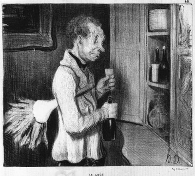 الذوق: سلسلة من ““ Cinq sens ”، بقلم Honore Daumier (1808-1879). "" Charivari " بواسطة الشرف دومييه