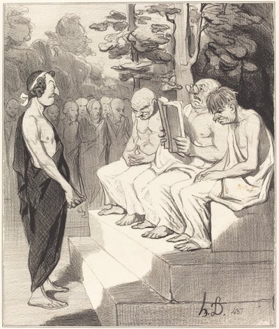 استجوب Telemachus من قبل الحكماء بواسطة الشرف دومييه